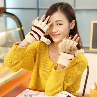 Vrouwen Handschoenen Stijlvolle Handwarmer Winter Handschoenen Vrouwen Arm Gehaakte Breien Faux Wol Mitten Warm Vingerloze Handschoenen, Gants Femme Beige