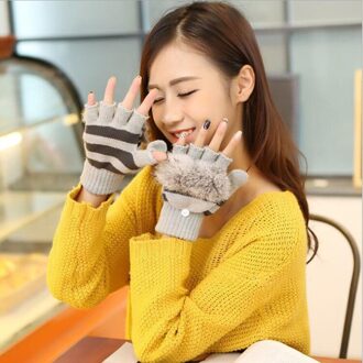 Vrouwen Handschoenen Stijlvolle Handwarmer Winter Handschoenen Vrouwen Arm Gehaakte Breien Faux Wol Mitten Warm Vingerloze Handschoenen, Gants Femme Grijs