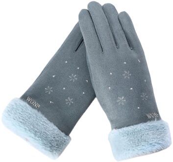 Vrouwen Handschoenen Winter Touchscreen Vrouwelijke Suede Furry Warm Volledige Vinger Handschoenen Lady Winter Outdoor Sport Rijden Vrouwen Handschoenen GN