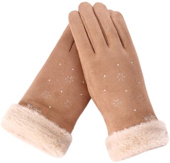 Vrouwen Handschoenen Winter Touchscreen Vrouwelijke Suede Furry Warm Volledige Vinger Handschoenen Lady Winter Outdoor Sport Rijden Vrouwen Handschoenen KH