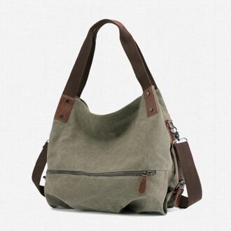 Vrouwen Handtas Canvas Vrouwelijke Schoudertassen Vrouwen Messenger Bags Dames Casual Tassen Clutch Purse Crossbody Purse groen