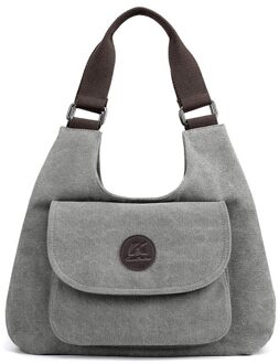 Vrouwen Handtas Canvas Vrouwen Schoudertassen Vrouwen Messenger Bags Dames Casual Tassen Clutch Purse Crossbody Purse Grijs