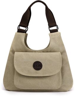 Vrouwen Handtas Canvas Vrouwen Schoudertassen Vrouwen Messenger Bags Dames Casual Tassen Clutch Purse Crossbody Purse khaki