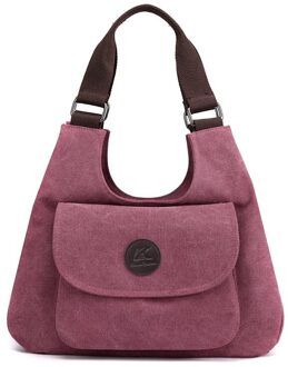 Vrouwen Handtas Canvas Vrouwen Schoudertassen Vrouwen Messenger Bags Dames Casual Tassen Clutch Purse Crossbody Purse Paars