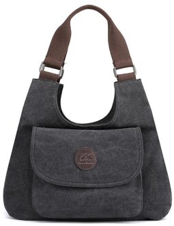 Vrouwen Handtas Canvas Vrouwen Schoudertassen Vrouwen Messenger Bags Dames Casual Tassen Clutch Purse Crossbody Purse zwart