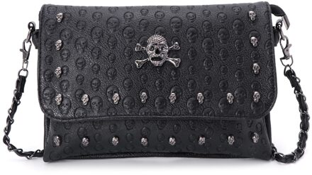Vrouwen Handtas Klinknagel Gothic Schedel Tassen Keten Messenger Crossbody Schoudertas