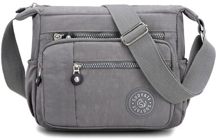 Vrouwen Handtassen Messenger Bag Waterdicht Doek Zak Goede Diagonaal Tas Schoudertas En Verzamelen Portemonnee licht grijs