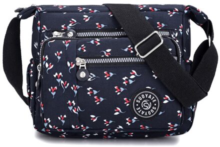 Vrouwen Handtassen Messenger Bag Waterdicht Doek Zak Goede Diagonaal Tas Schoudertas En Verzamelen Portemonnee maan bloem (marine)