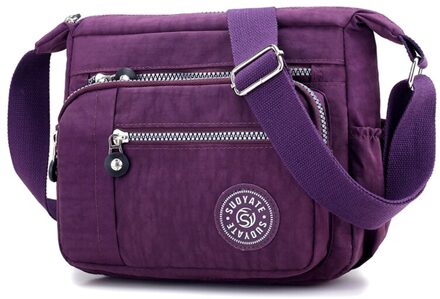 Vrouwen Handtassen Messenger Bag Waterdicht Doek Zak Goede Diagonaal Tas Schoudertas En Verzamelen Portemonnee paars