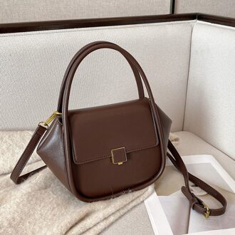 Vrouwen Handtassen Pu Leer Vrouwelijke Schoudertas Crossbody Tassen Dames donker bruin