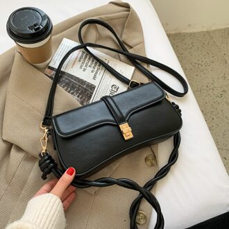 Vrouwen Handtassen Vrouwelijke Schoudertas Crossbody Tassen Dames Pu Leer zwart