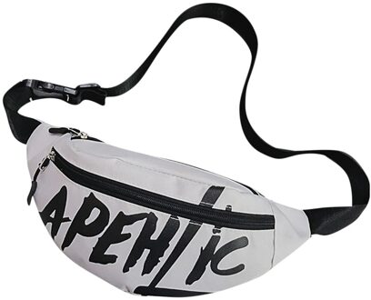 Vrouwen Heuptas Brief Fanny Packs Reizen Sling Borst Schoudertas Vrouwelijke Riem Bum Hip Tas Voor Mode Dames meisje Xew wit