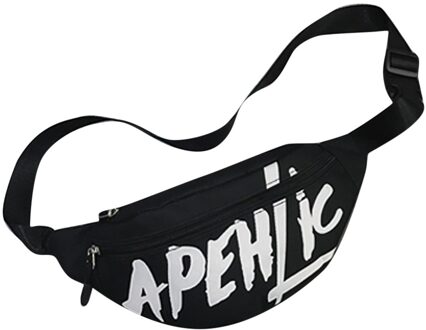 Vrouwen Heuptas Brief Fanny Packs Reizen Sling Borst Schoudertas Vrouwelijke Riem Bum Hip Tas Voor Mode Dames meisje Xew zwart