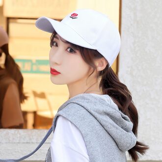 Vrouwen Hoed Vrouwen Mode Effen Kleur Baseball Cap Outdoor Vrouwen Zonnescherm Losse En Comfortabele Zonnehoed Verstelbare 55 # P30 wit