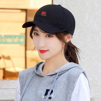 Vrouwen Hoed Vrouwen Mode Effen Kleur Baseball Cap Outdoor Vrouwen Zonnescherm Losse En Comfortabele Zonnehoed Verstelbare 55 # P30 zwart
