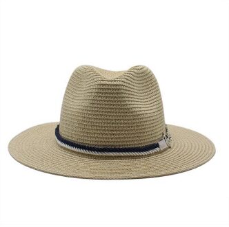 Vrouwen Hoeden Zomer Zon Beschermende Brede Rand Solid Band Riem Zon Hoeden Mannen Vrouwen Zwart Kaki Outdoor Strand Reizen Zomer stro Hoeden kameel