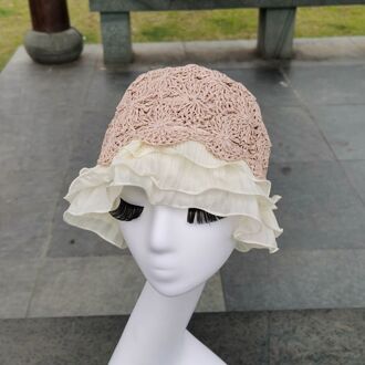Vrouwen Hollow Flower Gebreide Visser Hoed Handgemaakte Haak Kleuraanpassing Bekken Hoed Lente En Zomer Zonnebrandcrème Zonnehoed 5