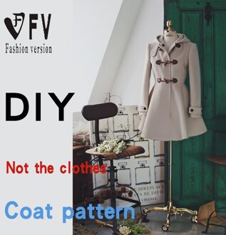 Vrouwen Hooded Grote Schommel Jas Jas 1:1 Patroon Kledingstuk Naaien Tekening BFY-119 Size XL