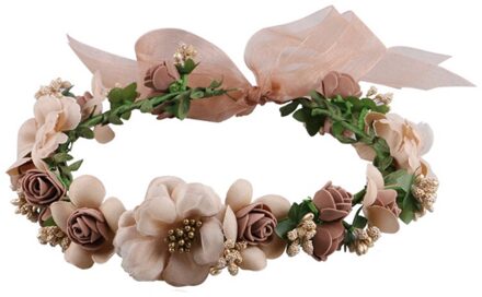 Vrouwen Hoofdband Bloemen Bloemen Bruiloft Guirlande Haarbanden Handgemaakte Lady Meisjes Haarband Bridal Hoofddeksels Haren Accessoires Lxh Rood