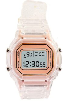 Vrouwen Horloges 2022 Vrouwen Led Digitale Horloges Voor Mannen Vrouwen Siliconen Band Sport Horloge Elektronische Klok Relogio Feminino roos pink3