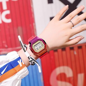Vrouwen Horloges 2022 Vrouwen Led Digitale Horloges Voor Mannen Vrouwen Siliconen Band Sport Horloge Elektronische Klok Relogio Feminino roos red1