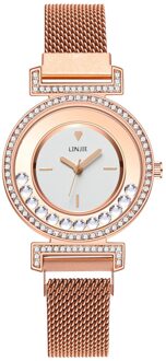 Vrouwen Horloges Diamond Gold Horloge Dames Luxe Horloges Strass Vrouwen Armband Analoge Horloges Vrouw Relogio Feminino roos goud