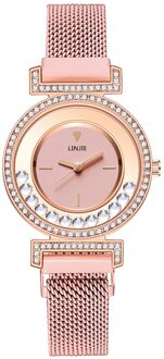 Vrouwen Horloges Diamond Gold Horloge Dames Luxe Horloges Strass Vrouwen Armband Analoge Horloges Vrouw Relogio Feminino roze