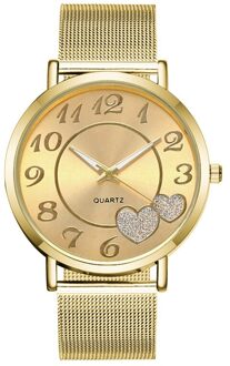 Vrouwen Horloges Luxe Rvs Liefde Vorm Mesh Goud Zilver Quartz Horloge Dames Armband Horloge Mode