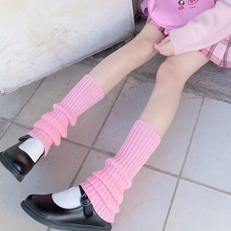 Vrouwen Japanse Lolita Losse Sokken Zoete Meisje Beenwarmers Wol Bal Gebreide Voet Cover Herfst Winter Been Warmer Hoop Hoop sokken roze