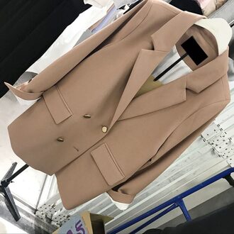 Vrouwen jasje vrouwen double-breasted Koreaanse effen kleur pak dames jas 2 / L
