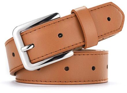 Vrouwen Jeans Decoratieve Casual Eenvoudige Lederen Riem Luxe Legering Pin Gesp Jeugd Studenten Wilde Retro Riem Pasek Damski khaki