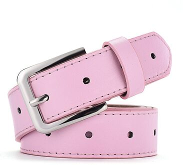 Vrouwen Jeans Decoratieve Casual Eenvoudige Lederen Riem Luxe Legering Pin Gesp Jeugd Studenten Wilde Retro Riem Pasek Damski Roze