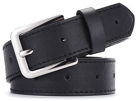 Vrouwen Jeans Decoratieve Casual Eenvoudige Lederen Riem Luxe Legering Pin Gesp Jeugd Studenten Wilde Retro Riem Pasek Damski zwart