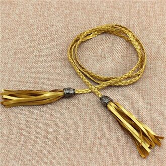 Vrouwen Jurk Riem Dunne PU Lederen Riem Kwastje Fringe Chain Riemen voor Vrouwen Rood Bruin Zwart Wit Geel Taille Riemen