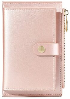 Vrouwen Kaarthouder Sleutel Portemonnee Pu Rits Zakje Koreaanse Creatieve Mini Portemonnee Pearl roze
