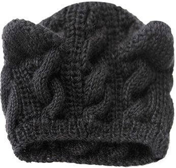 Vrouwen Kat Oren beanie hoed Hennep Gehaakte Gebreide Leuke Hoed Winter warm Skull Slouchy Caps hoed gorros mujer invierno motorkap hoofddeksels