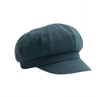 Vrouwen Katoen Achthoekige Baret Caps Stijlvolle Winter Herfst Effen Kleur Achthoekige Hoeden Groen