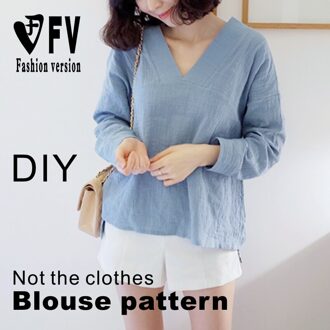 Vrouwen Katoen En Linnen Stof Verbeterd Hanfu Kleine Overhemd Kledingstuk Patroon 1:1 Bijsnijden Tekening BCY-68 Size S