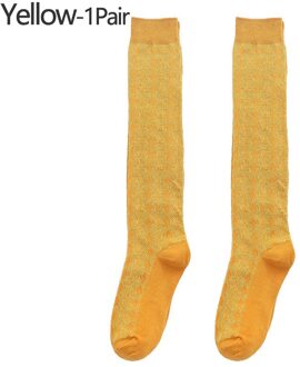 Vrouwen Katoen Herfst Winter Sokken Casual Dikke Warme Sok Lady Kniekousen Vrouwelijke Meisje Party Dansen Sexy Lange sokken geel