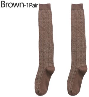 Vrouwen Katoen Herfst Winter Sokken Casual Dikke Warme Sok Lady Kniekousen Vrouwelijke Meisje Party Dansen Sexy Lange sokken koffie