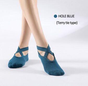 Vrouwen Katoen Yoga Sokken Professionele Anti-Slip Sport Sokken Bandage Sport Meisjes Ballet Dans Sokken Voor 35-39 yards blauw