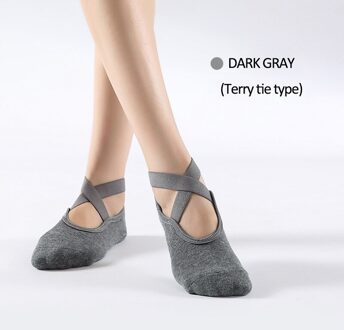 Vrouwen Katoen Yoga Sokken Professionele Anti-Slip Sport Sokken Bandage Sport Meisjes Ballet Dans Sokken Voor 35-39 yards donker grijs