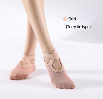 Vrouwen Katoen Yoga Sokken Professionele Anti-Slip Sport Sokken Bandage Sport Meisjes Ballet Dans Sokken Voor 35-39 yards huid Coor