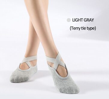 Vrouwen Katoen Yoga Sokken Professionele Anti-Slip Sport Sokken Bandage Sport Meisjes Ballet Dans Sokken Voor 35-39 yards licht grijs