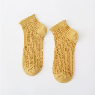 Vrouwen Katoenen Sokken Japanse Schroefdraad Mesh Kant Boot Sokken Leuke Meisjes Effen Kleur Zomer Ademende Sokken 3