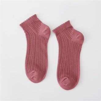 Vrouwen Katoenen Sokken Japanse Schroefdraad Mesh Kant Boot Sokken Leuke Meisjes Effen Kleur Zomer Ademende Sokken 4