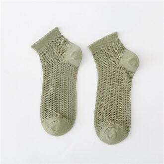 Vrouwen Katoenen Sokken Japanse Schroefdraad Mesh Kant Boot Sokken Leuke Meisjes Effen Kleur Zomer Ademende Sokken 5