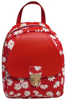 Vrouwen Kleine Bloem Rugzak Mode Dame Rugzak Mini Soft Multifunctionele Kleine Rugzak Vrouwen Dame Schoudertas Vrouwen #0825Y30 Rood