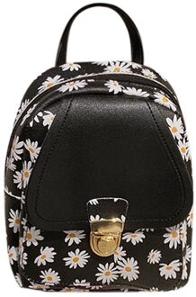 Vrouwen Kleine Bloem Rugzak Mode Dame Rugzak Mini Soft Multifunctionele Kleine Rugzak Vrouwen Dame Schoudertas Vrouwen #0825Y30 zwart