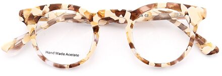 Vrouwen Kleine Ronde Lenzenvloeistof Frame Mannen Optische Brilmonturen Tortoise Shell Recept Bril Bruin Oranje Retro Brillen c2